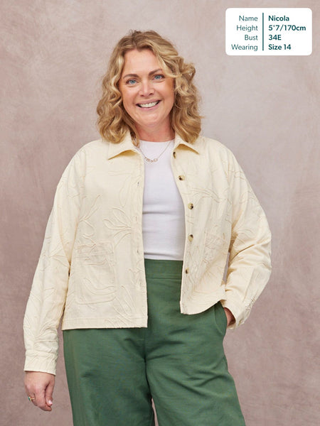 Lizzie Embroidered Summer Jacket - Cream