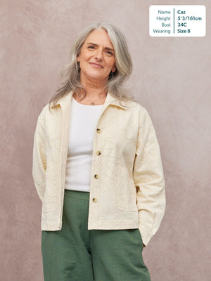 Lizzie Embroidered Summer Jacket - Cream
