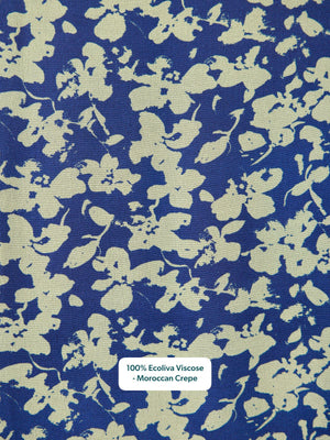 Maddie Long Sleeve Dress - Navy & Green Leaf Print