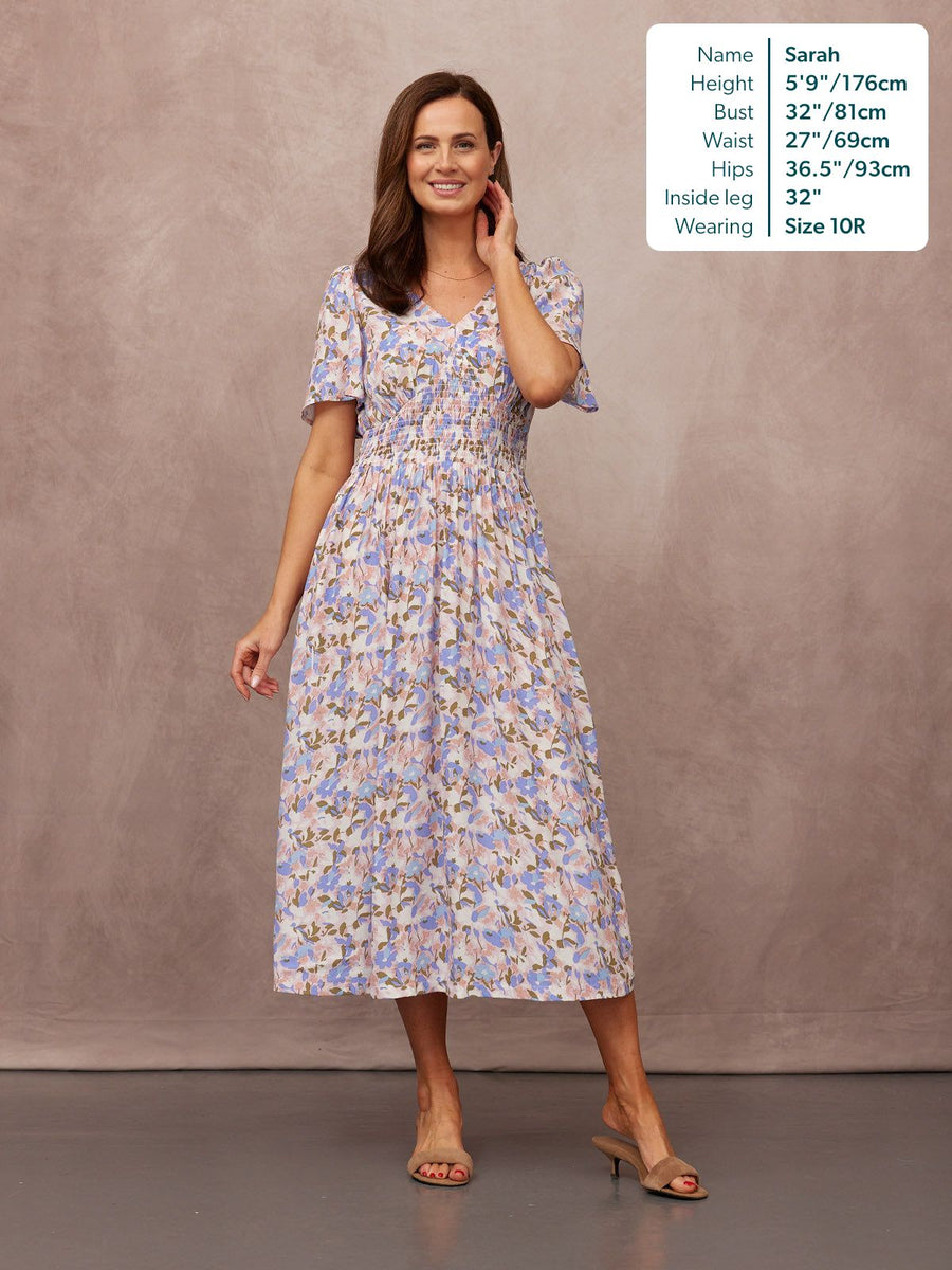 Maddie Short Sleeve Dress - Floral Print
