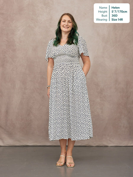 midi dress length in inches Maddie Short Sleeve Dress