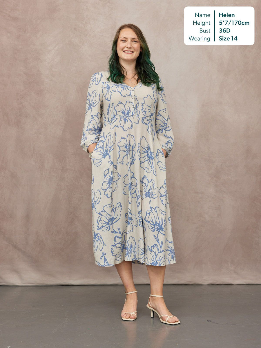 linen mix dresses Canyon Linen Midi Dress Wheat / L