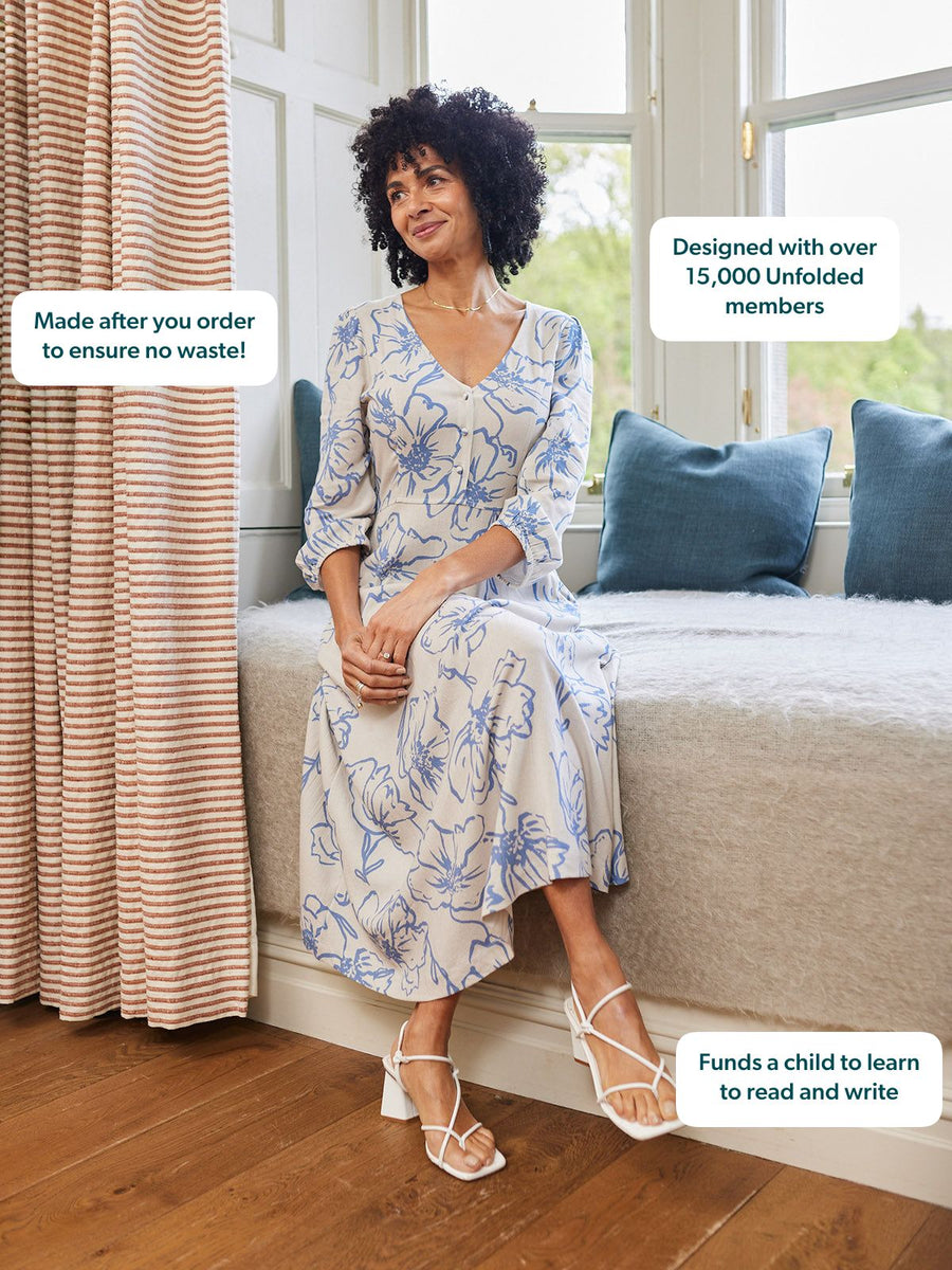printed linen dress Hilary Printed Linen Mix Dress
