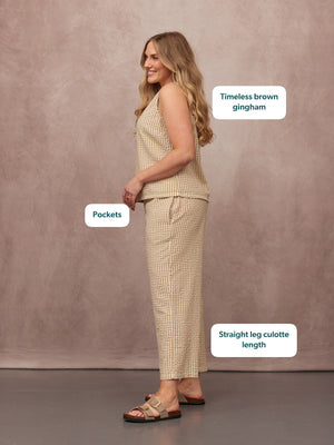 Rhianna Culotte - Brown Gingham
