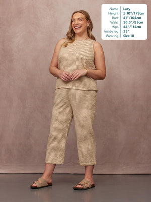 Tank Top & Trouser Bundle - Ruby & Rhianna - Brown Gingham
