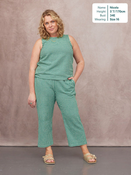 Tank Top & Trouser Bundle - Ruby & Rhianna - Green Gingham