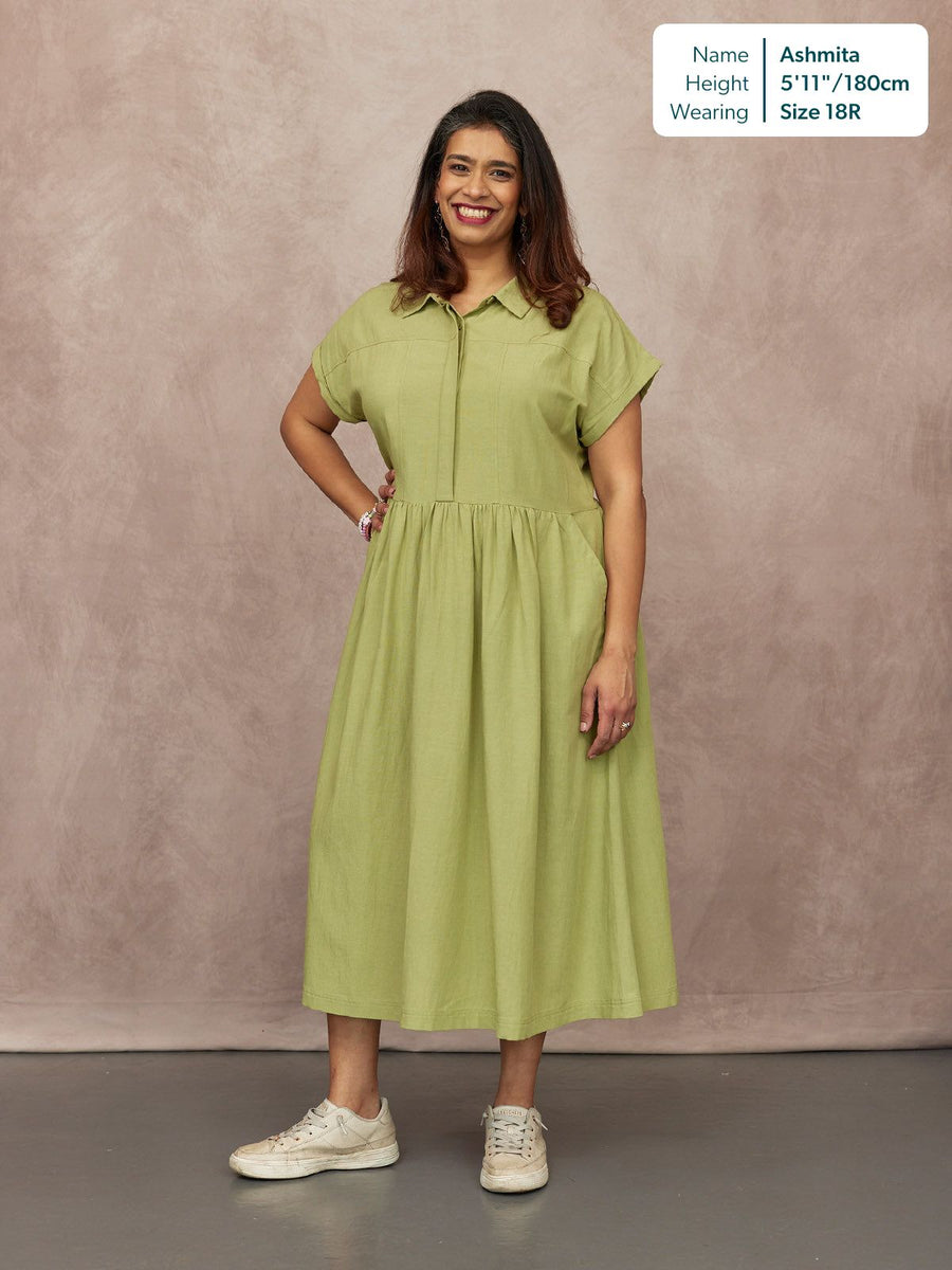 Rhiona Linen Shirt Dress - Olive This is Unfolded Rhiona Linen Shirt Dress - Olive This is Unfolded