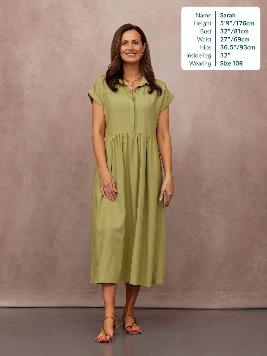 Rhiona Linen Shirt Dress - Olive This is Unfolded Rhiona Linen Shirt Dress - Olive This is Unfolded