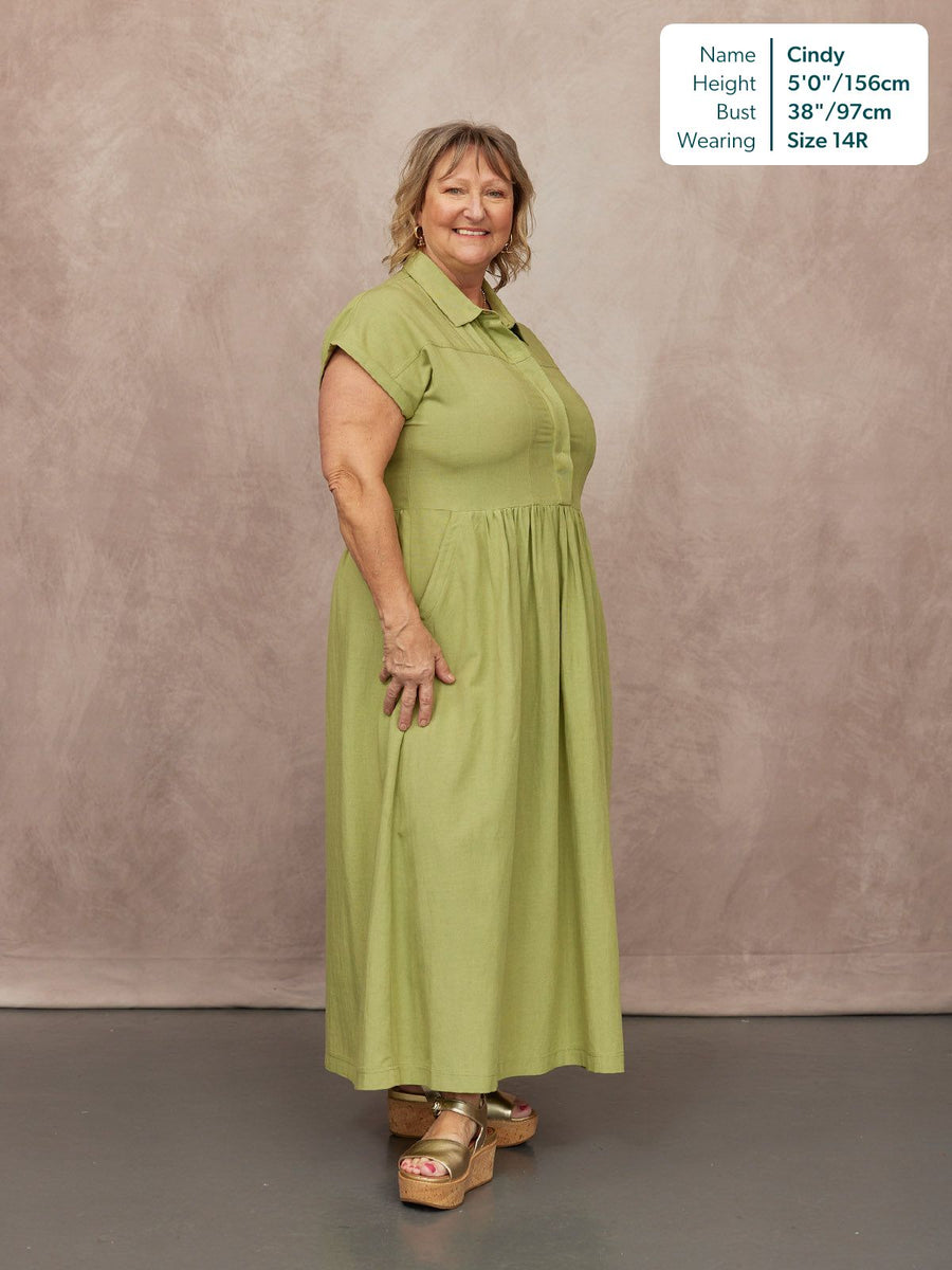 Rhiona Linen Shirt Dress - Olive This is Unfolded Rhiona Linen Shirt Dress - Olive This is Unfolded