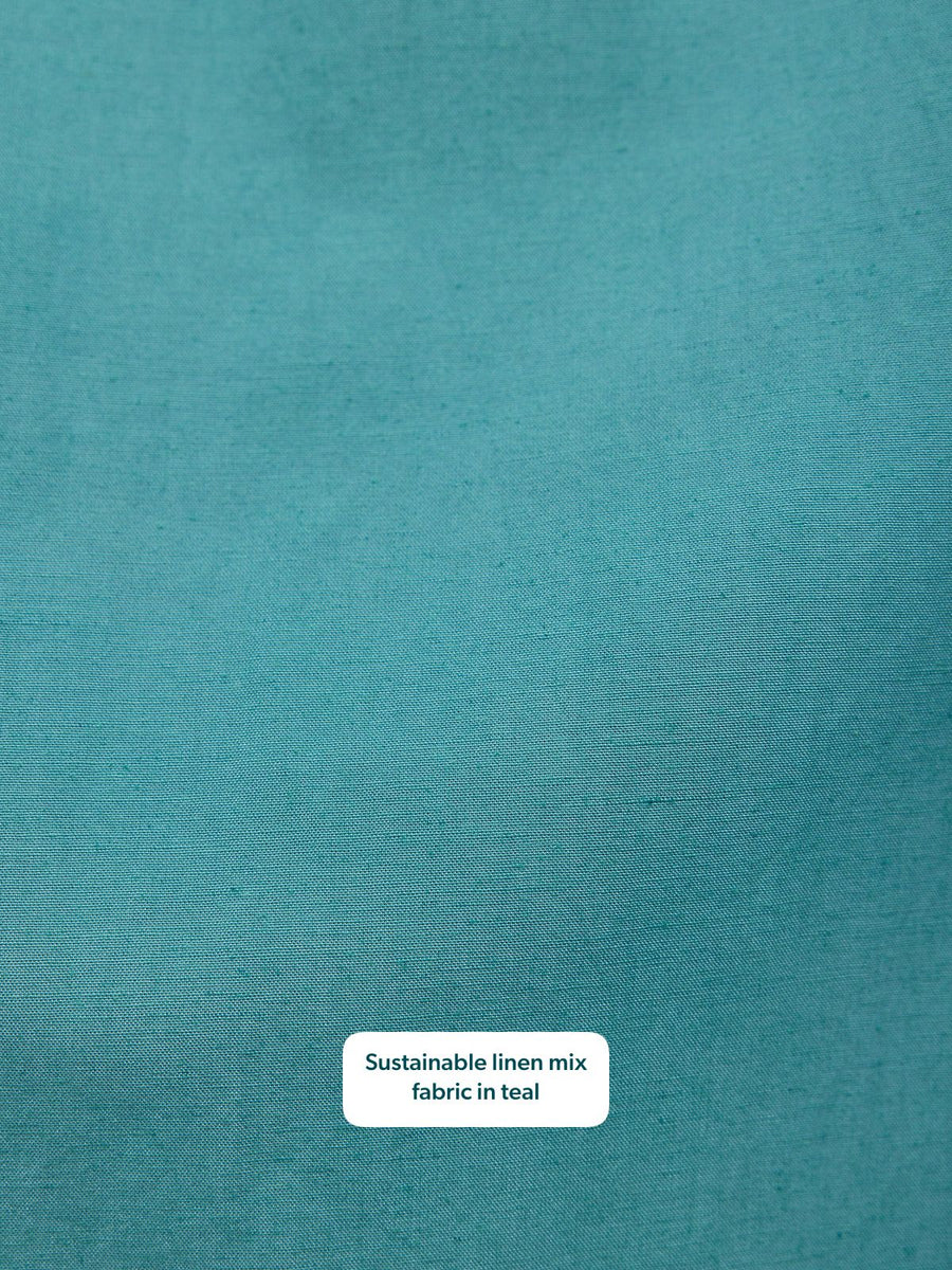 Rhiona Linen Shirt Dress - Teal