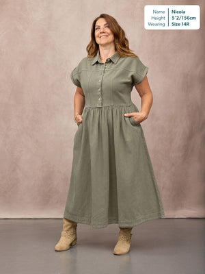 Rhiona Shirt Dress - Khaki