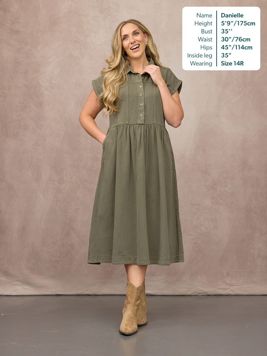 Rhiona Shirt Dress - Khaki
