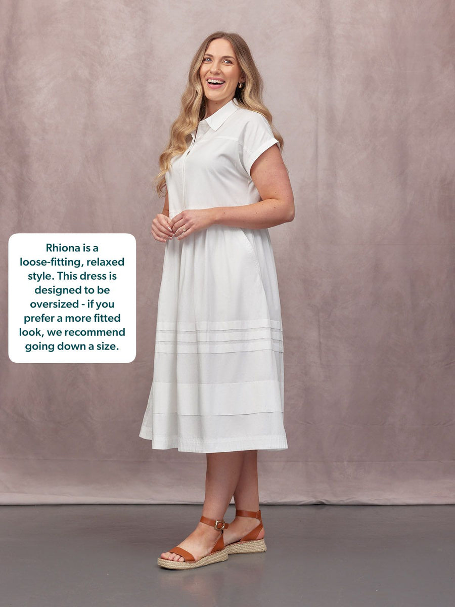 Rhiona Tuck Detail Shirt Dress - White