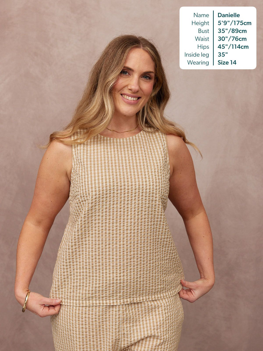 Ruby Tank Top - Brown Gingham