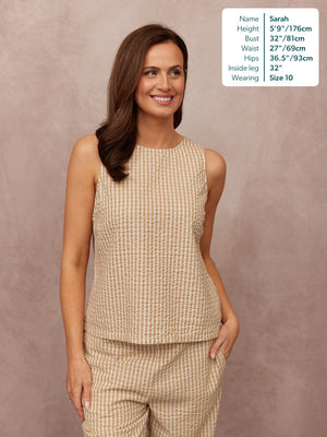 Ruby Tank Top - Brown Gingham