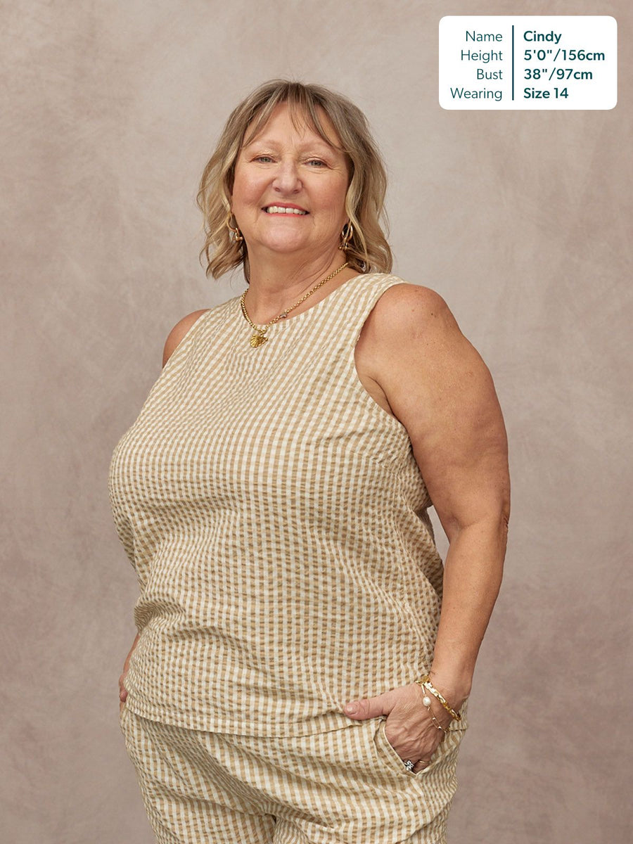 Ruby Tank Top - Brown Gingham