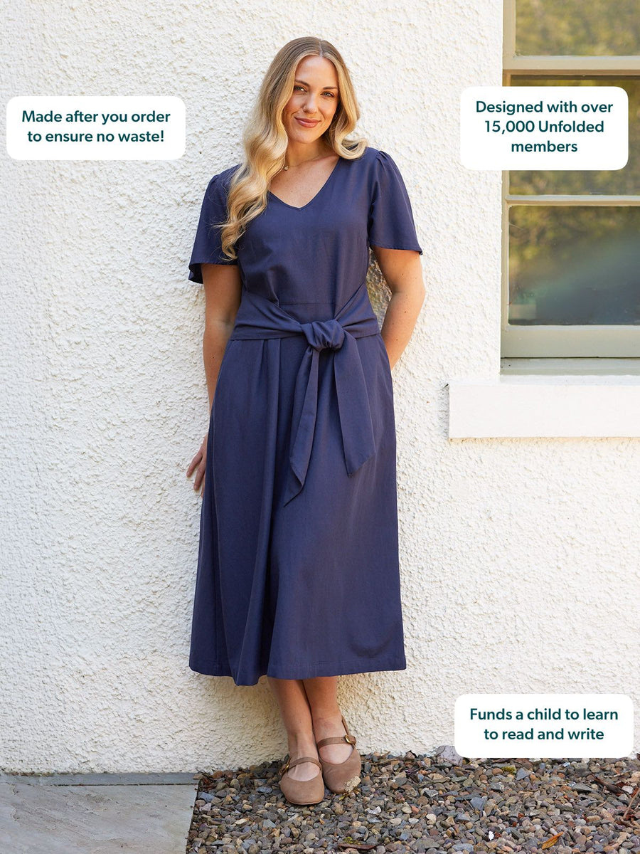 Ruth Angel Sleeve Tie Waist Dress