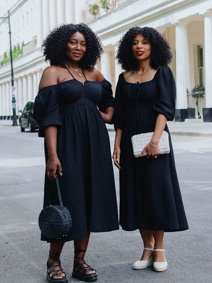 Cader 4 Way Midi Dress - Black