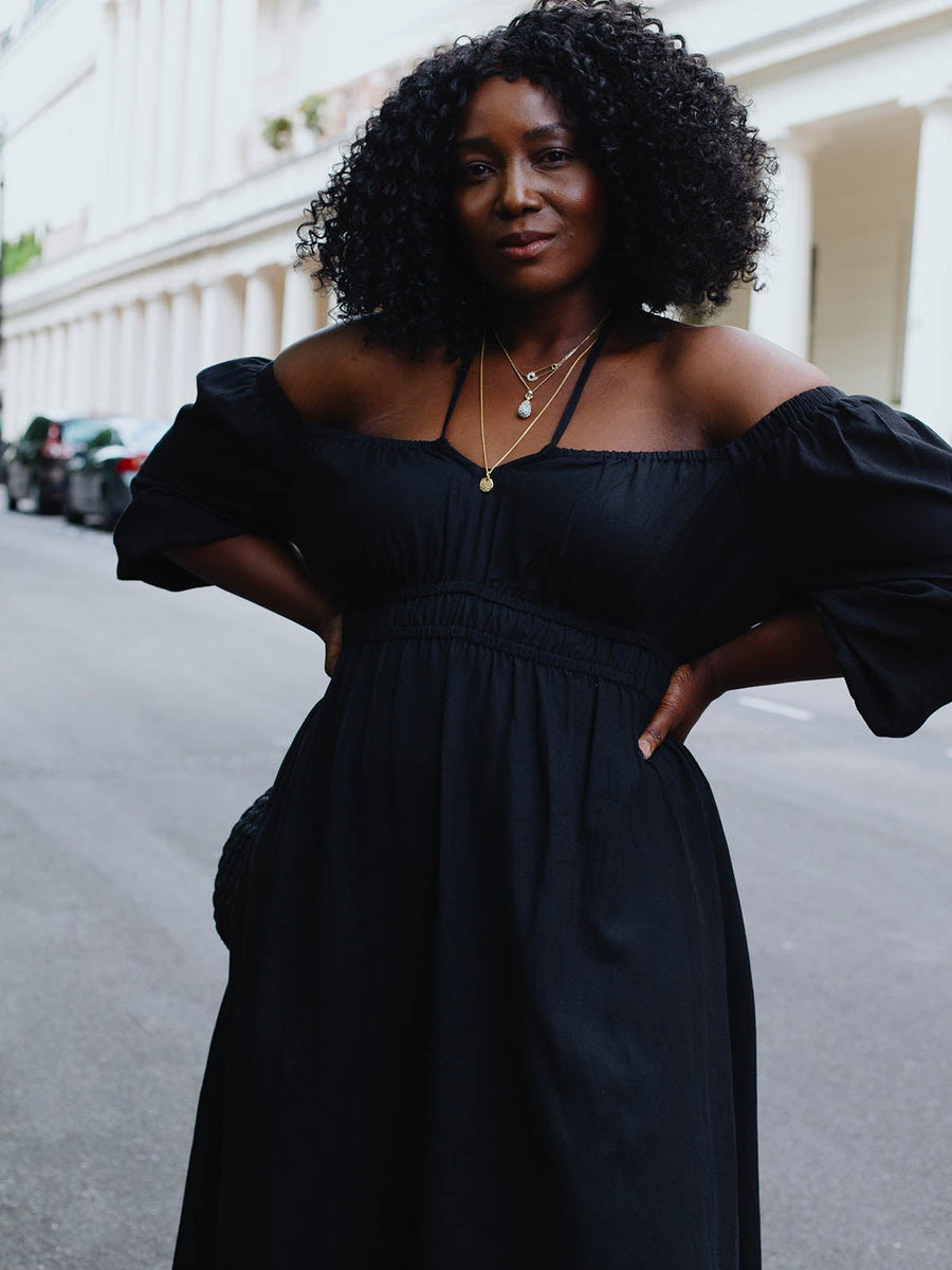 Cader 4 Way Midi Dress - Black