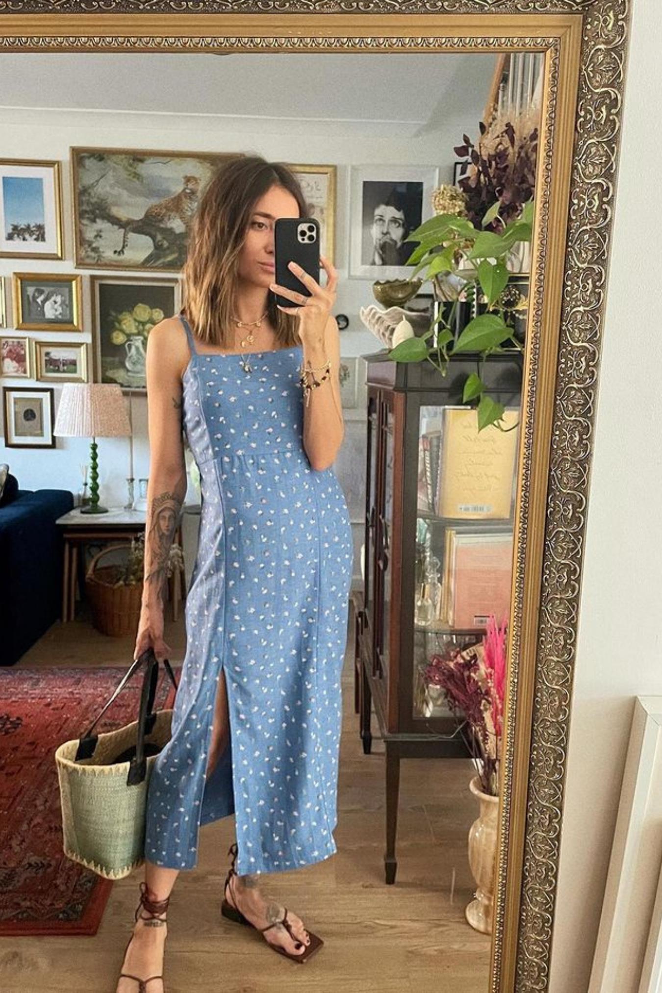 megan midi dress Megan Denim Puff Sleeve Midi Dress Thomas and Rye