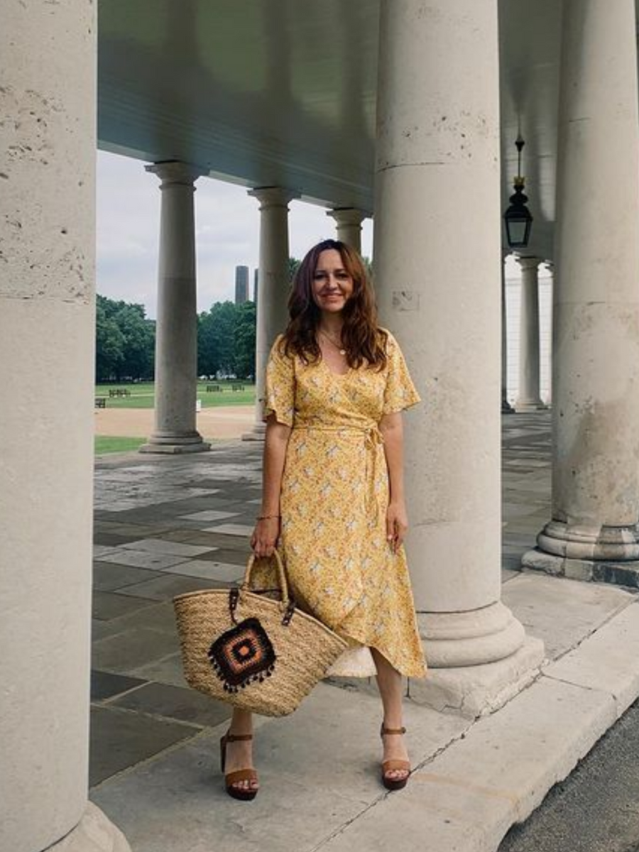 Claire - Midi Wrap Dress - Yellow