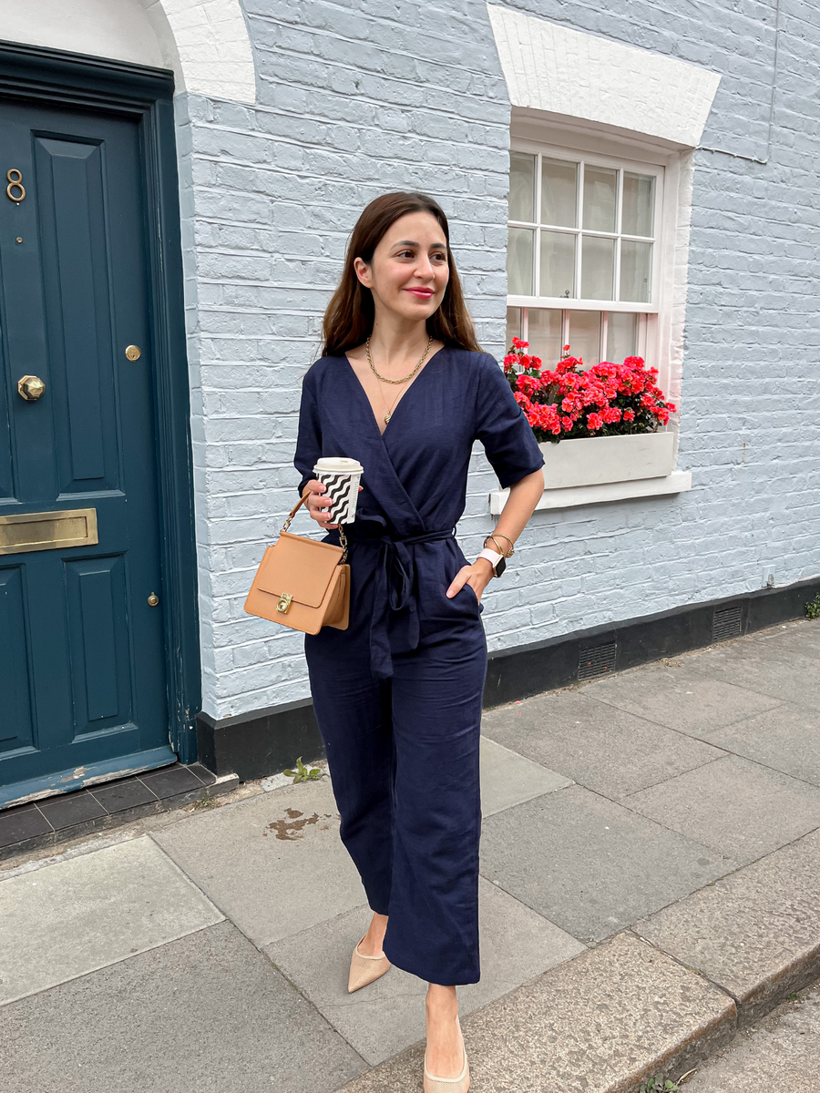 Suzanne - Wrap Jumpsuit - Navy