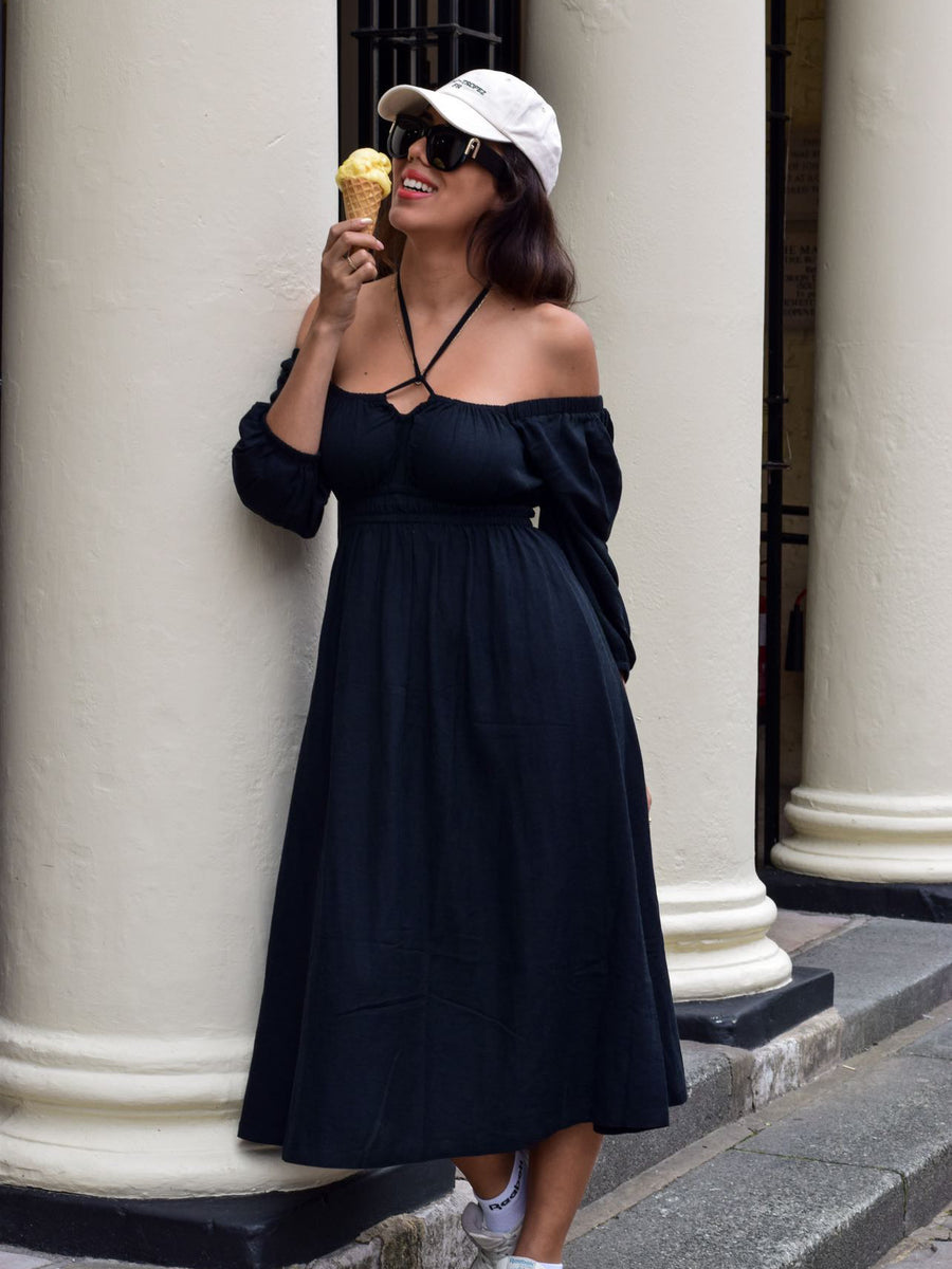 Cader 4 Way Midi Dress - Black