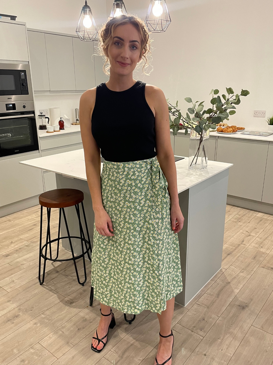 Linda - Midi Wrap Skirt - Green