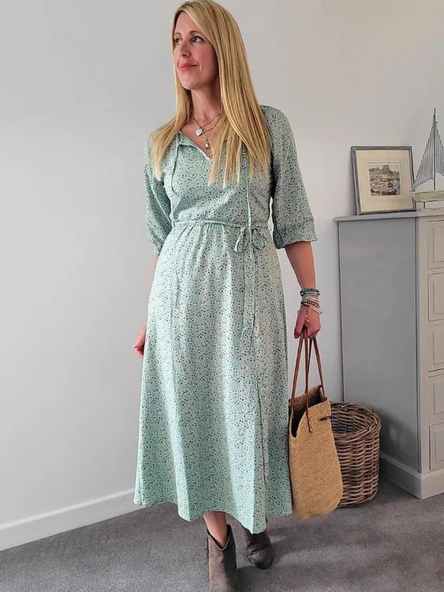 Amanda - Peasant Dress - Green