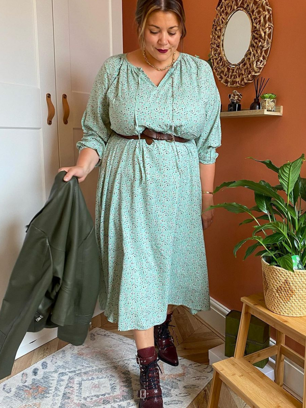 Amanda - Peasant Dress - Green