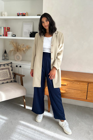 Beth - High Waisted Trouser - Navy - Sample