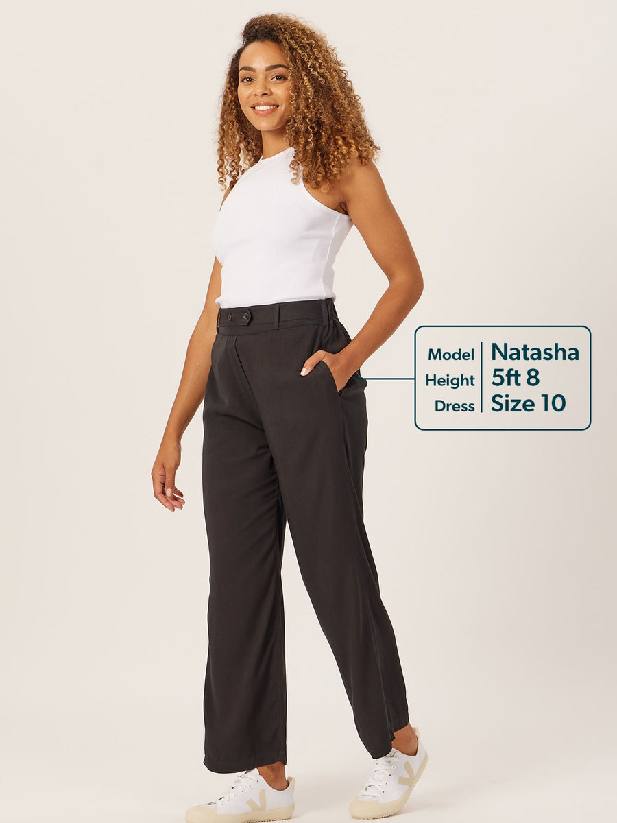 Beth - High Waisted Trouser - Black