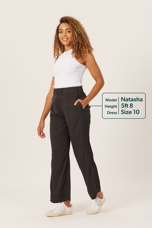 Beth - High Waisted Trouser - Black