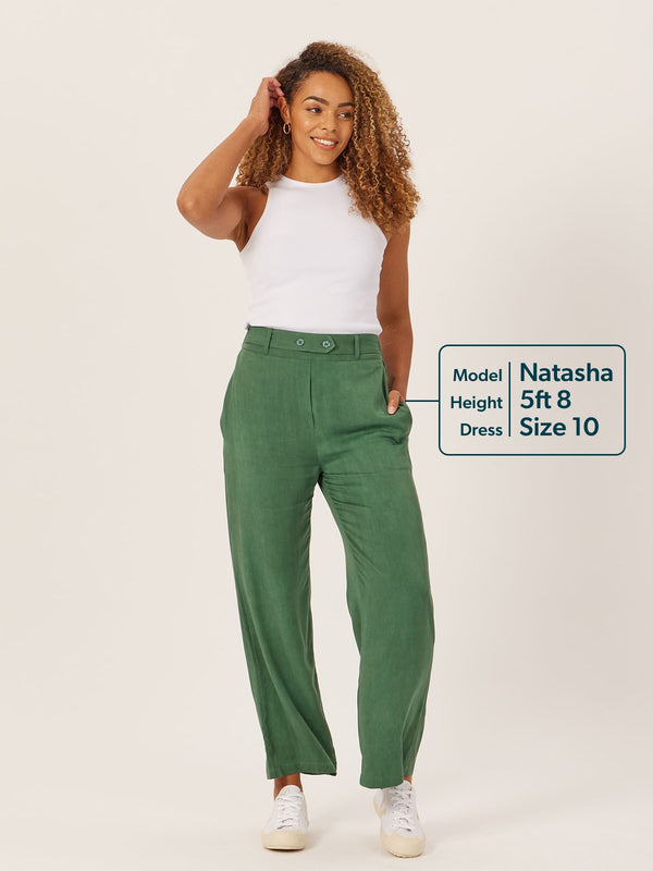 Beth - High Waisted Trouser - Olive