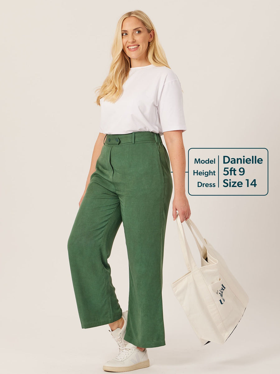 Beth - High Waisted Trouser - Olive