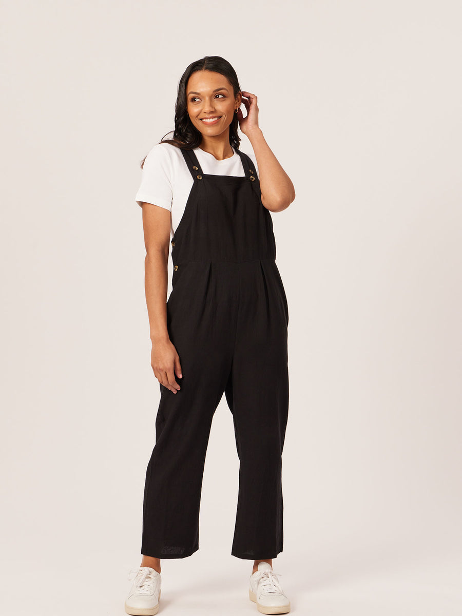 Kathleen - Relaxed Dungaree - Black