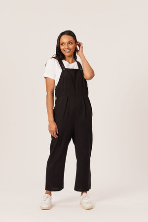 Kathleen - Relaxed Dungaree - Black