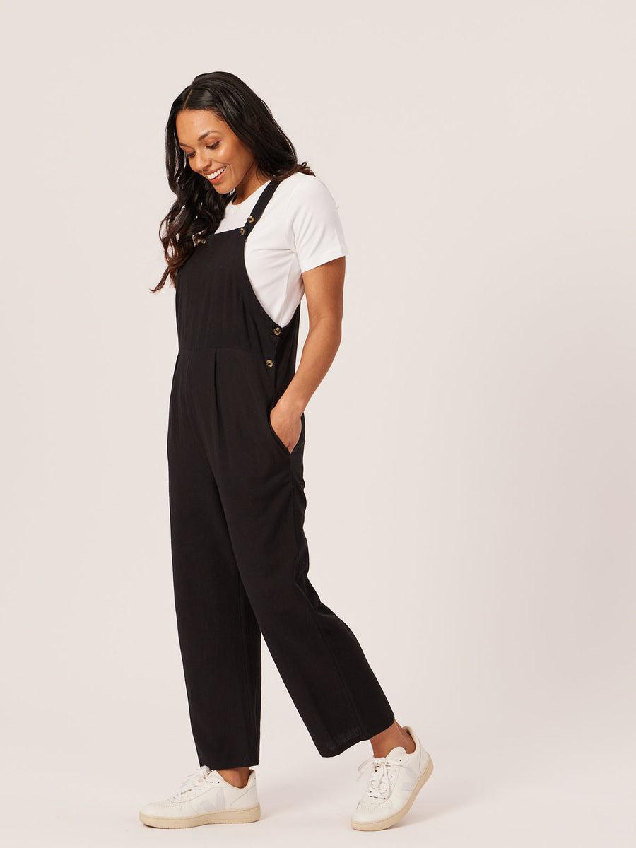 Kathleen - Relaxed Dungaree - Black