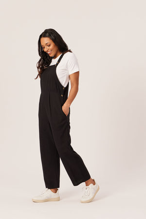 Kathleen - Relaxed Dungaree - Black