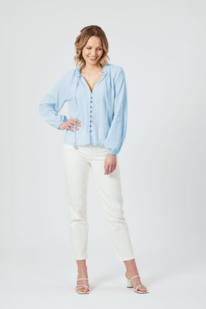 Charlotte - Peasant Blouse - Blue