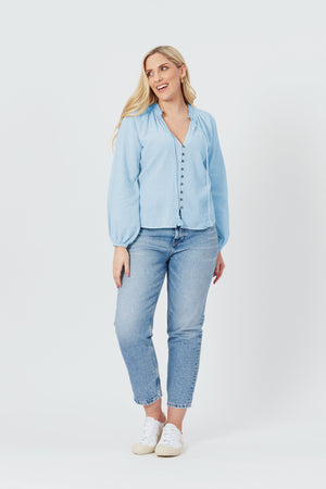 Charlotte - Peasant Blouse - Blue