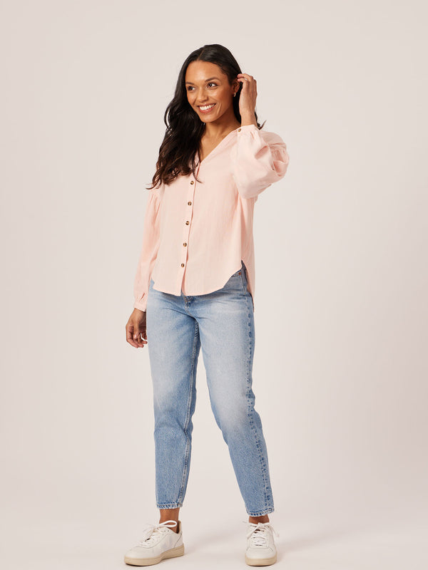 Martha - Relaxed Linen Shirt - Pink