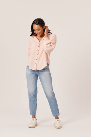 Martha - Relaxed Linen Shirt - Pink