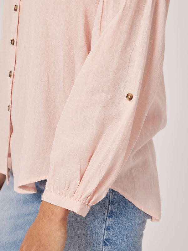 Martha - Relaxed Linen Shirt - Pink