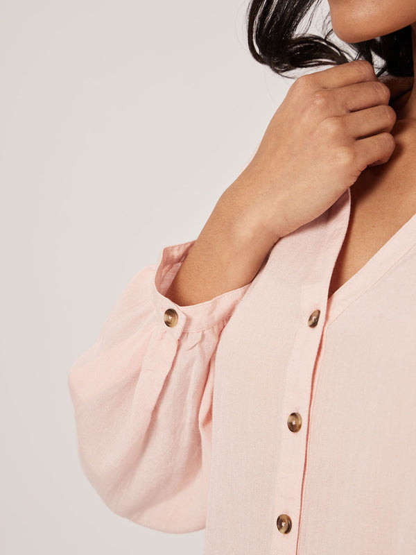 Martha - Relaxed Linen Shirt - Pink