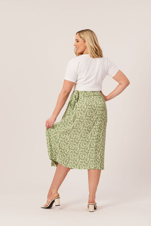 Linda - Midi Wrap Skirt - Green