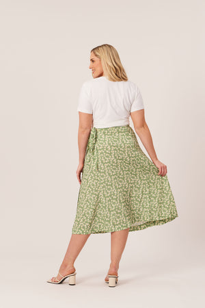 Linda - Midi Wrap Skirt - Green