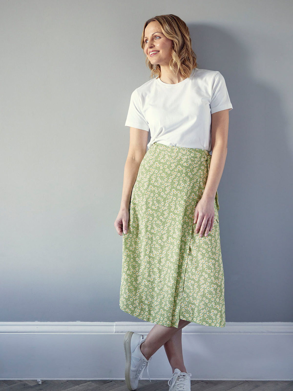 Linda - Midi Wrap Skirt - Green