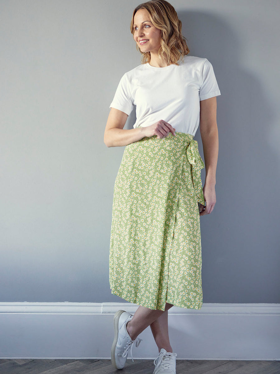 Linda - Midi Wrap Skirt - Green