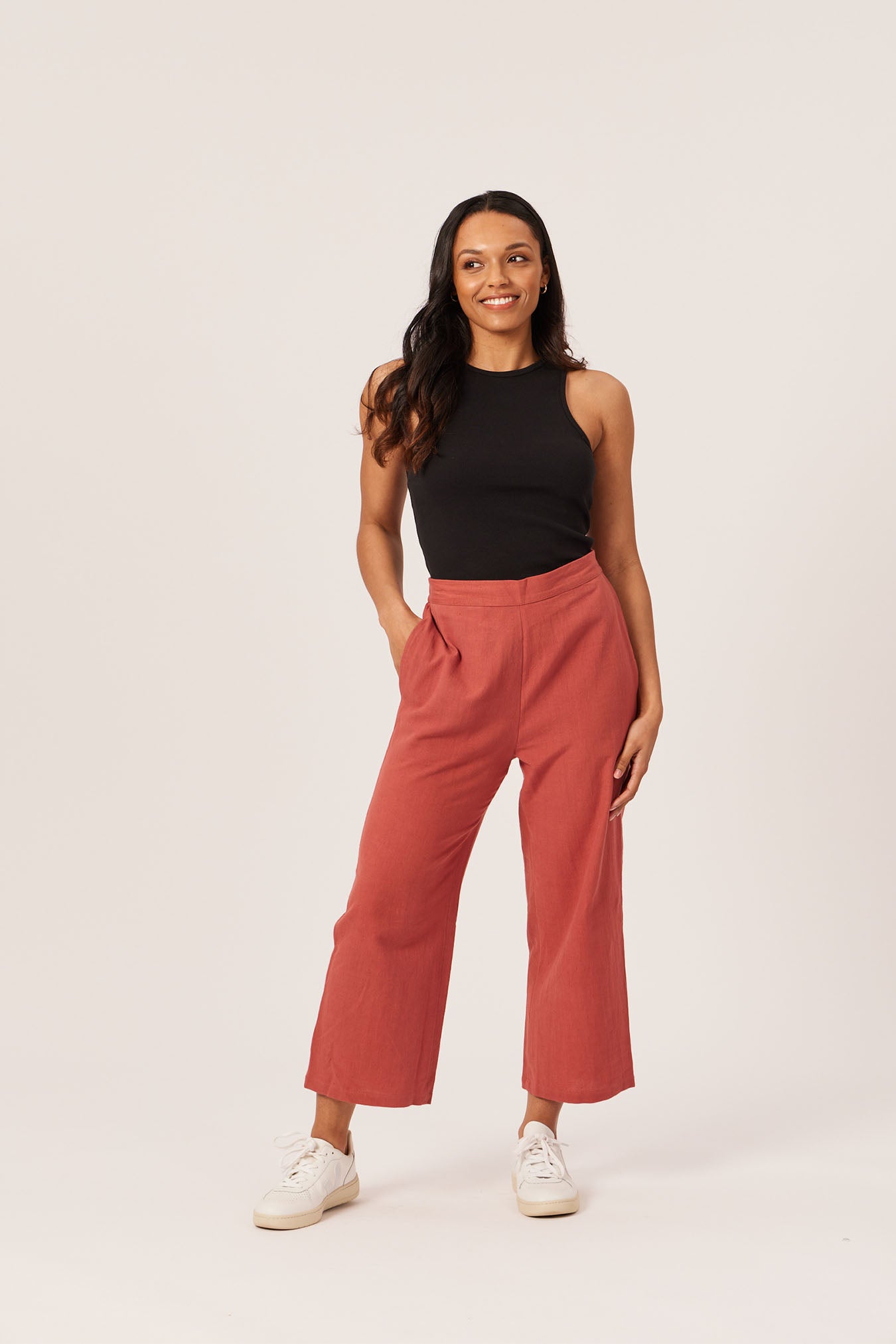 Red High Waisted Culottes | Women's Culotte Trousers | DEPLOY – DEPLOY  London